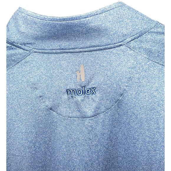 Johnnie-O Flex Pullover Sweater Size Medium Laguna Blue Quarter Zip 4way Stretch - Picture 8 of 9
